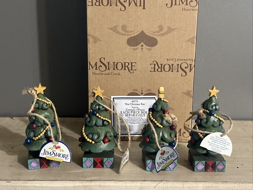Jim Shore Mini Christmas Tree 4027770 Lot Of 4 Brand New In Box